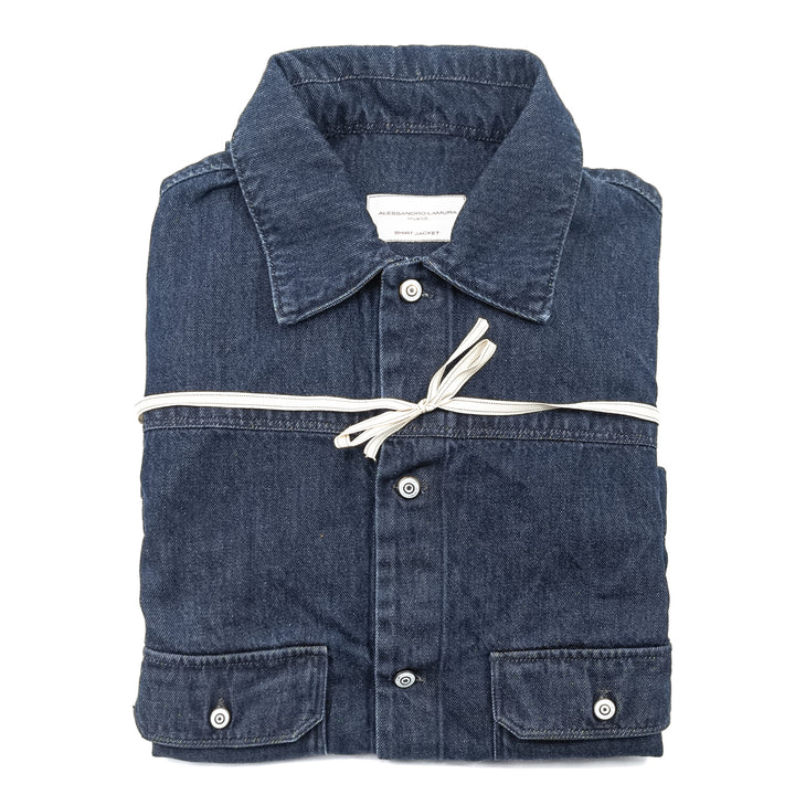 Giacca Camicia in Denim Blu