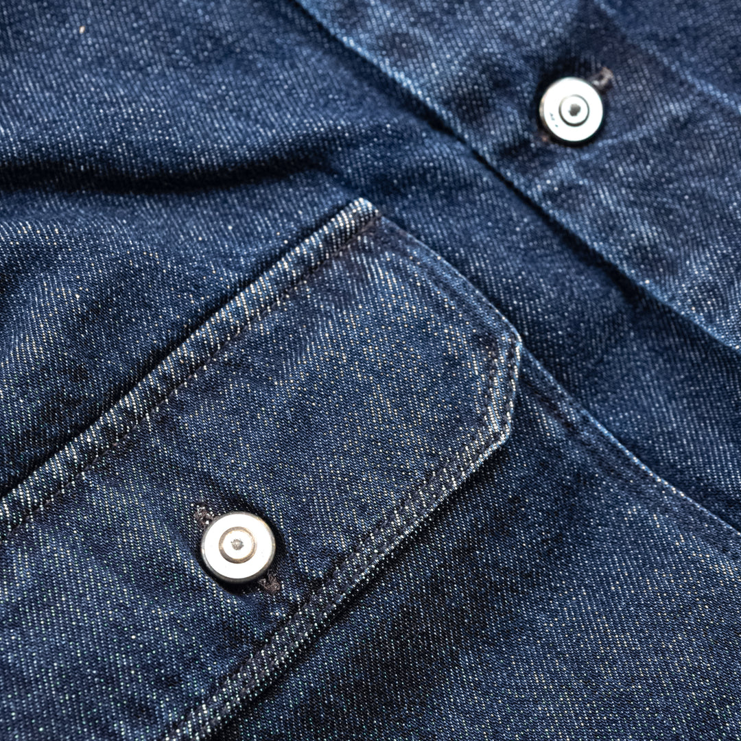 Giacca Camicia in Denim Blu