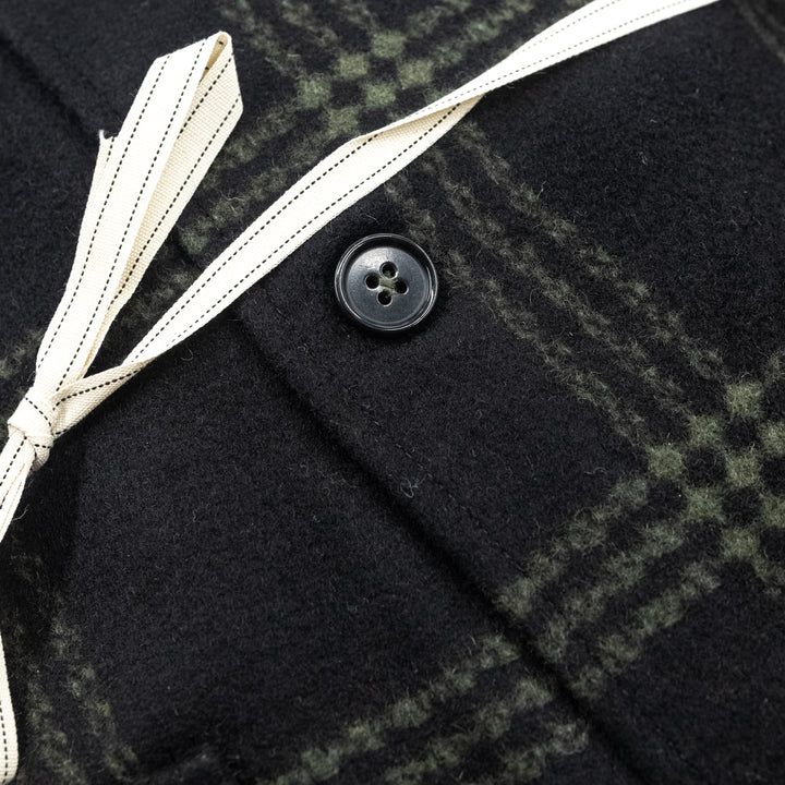 Giacca Check Nera e Verde con Tasche