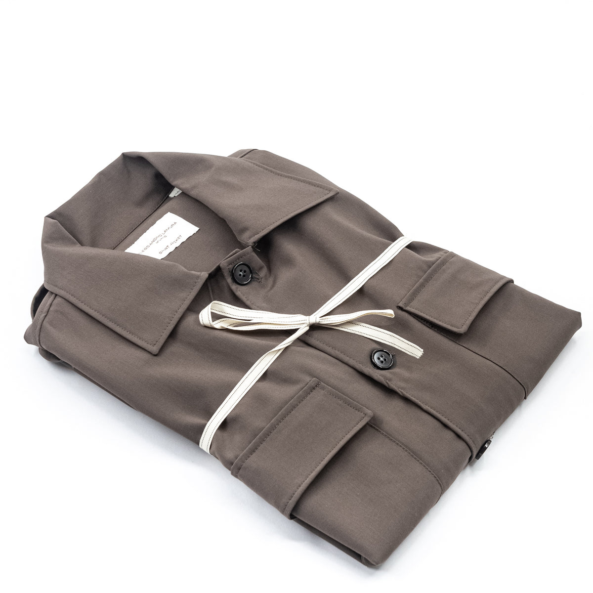 Giacca Camicia Tortora con Tasche