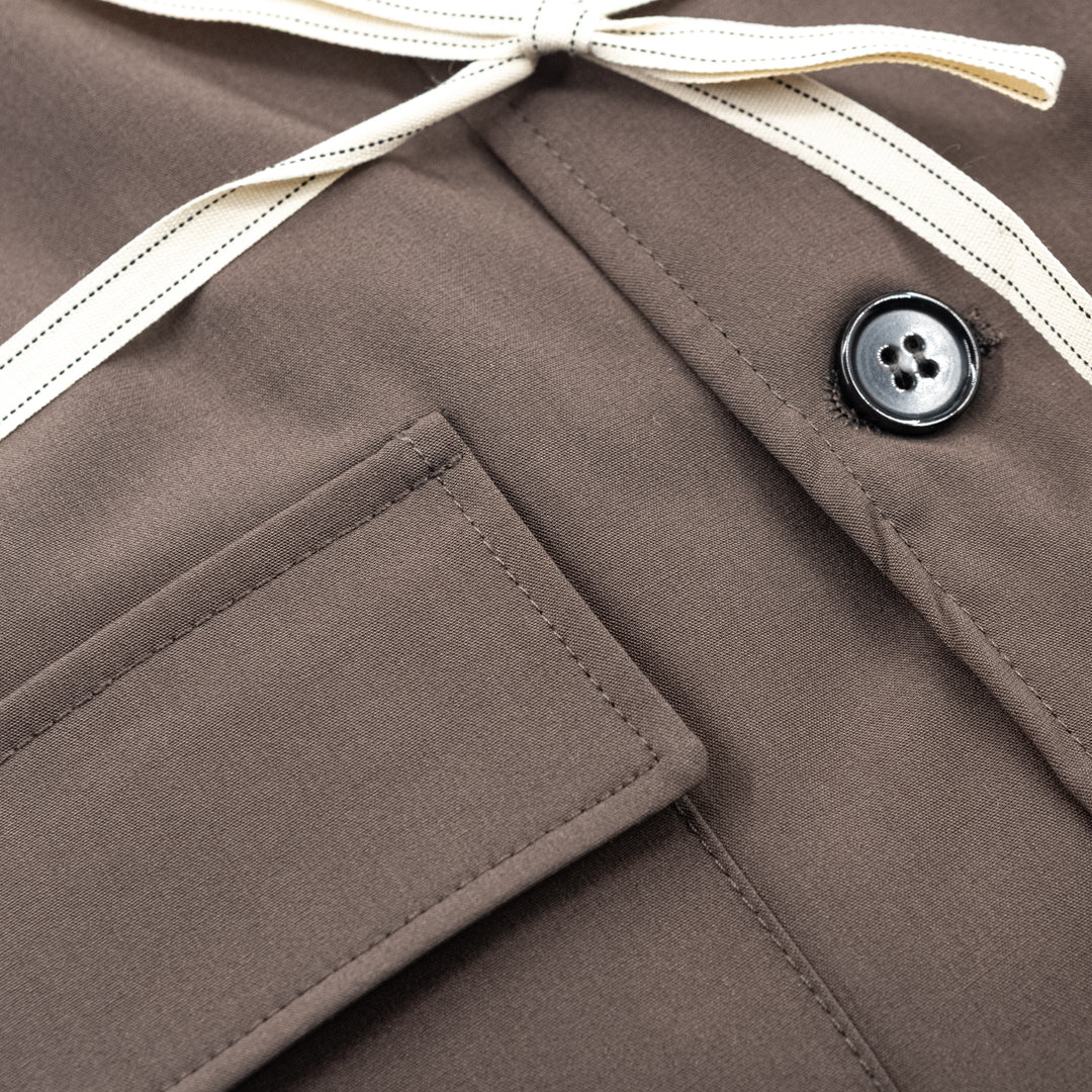 Giacca Camicia Tortora con Tasche