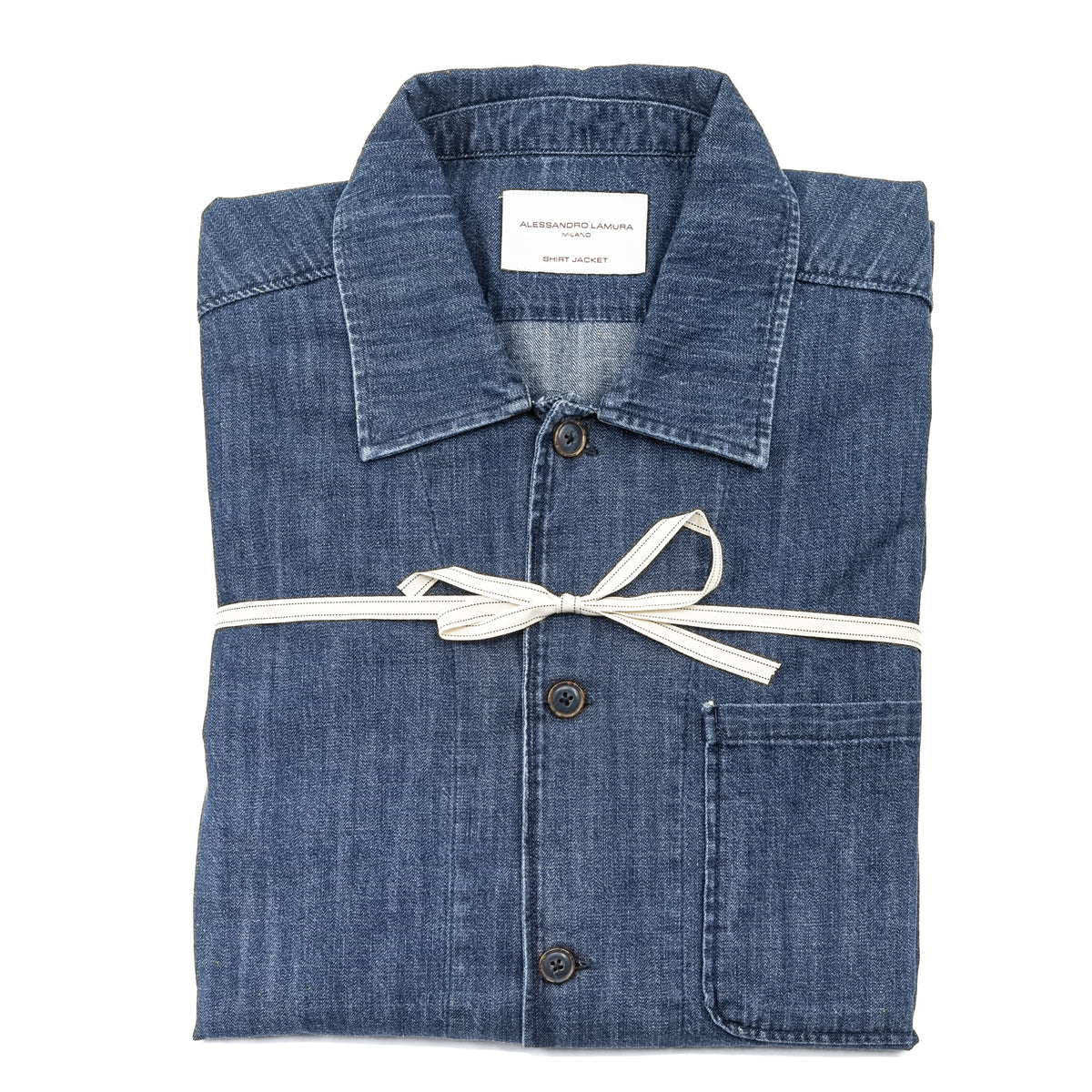 Giacca Camicia in Denim Blu