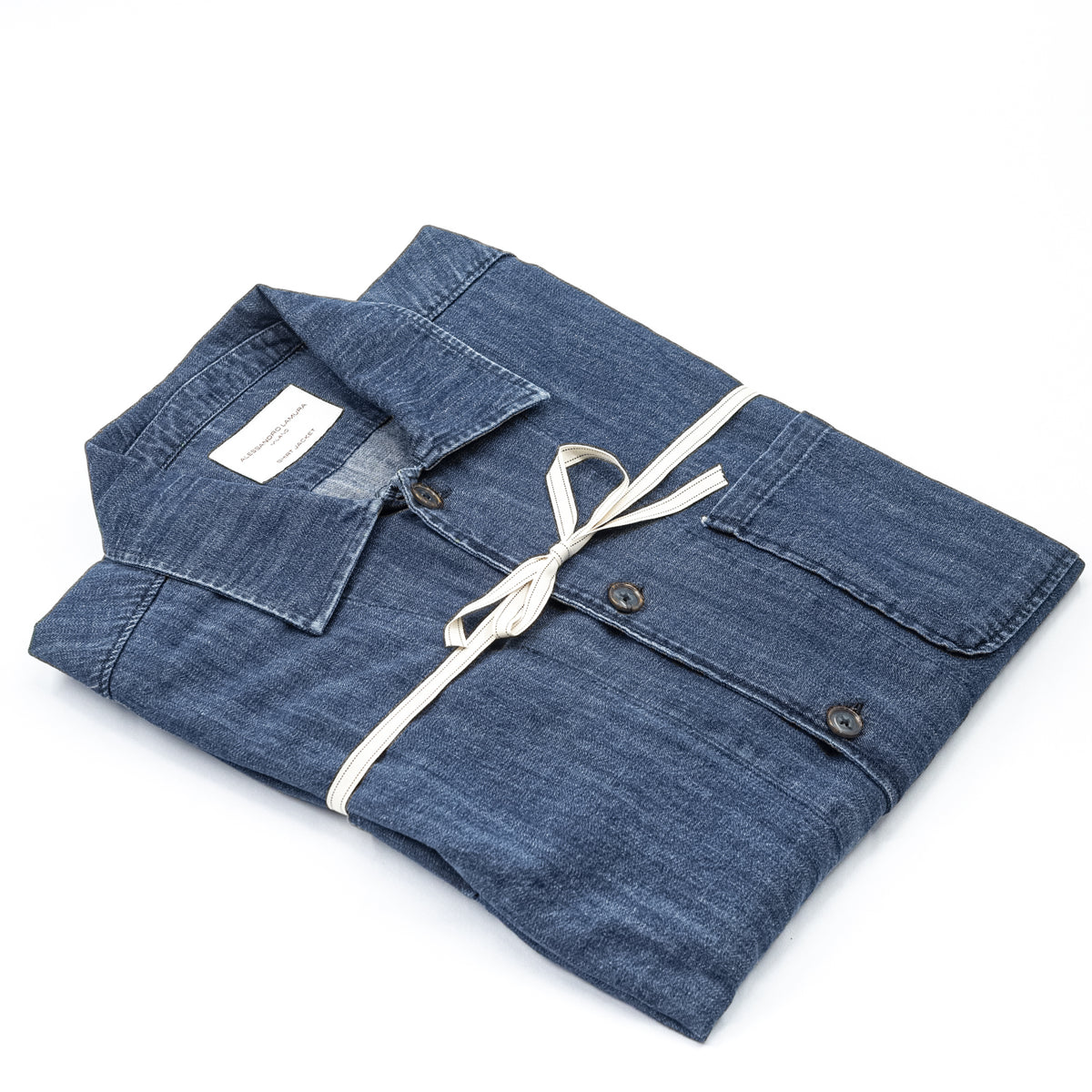 Giacca Camicia in Denim Blu