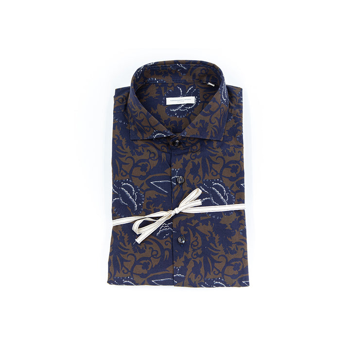 Camicia Di Cotone Digital Print – Collo francese