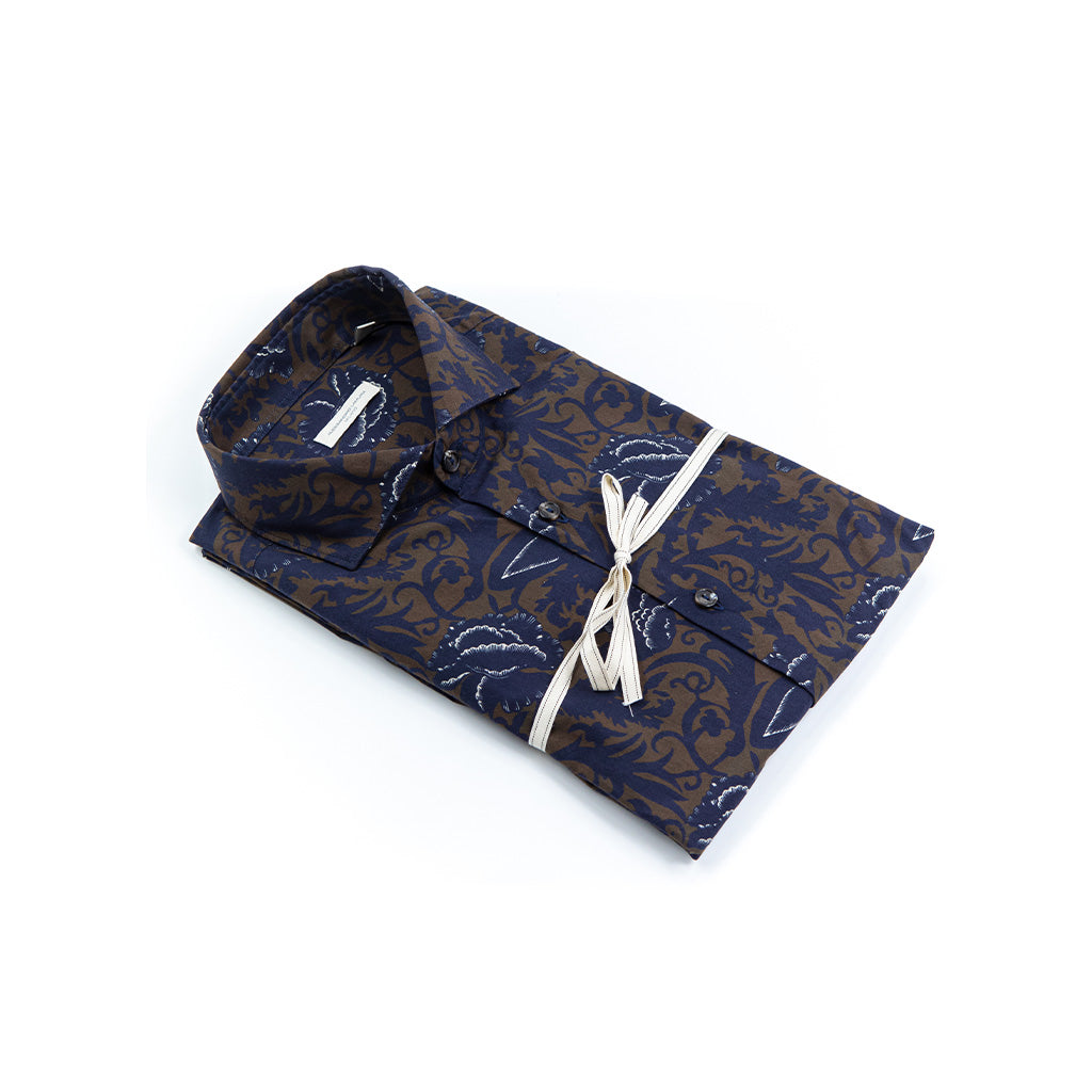 Camicia Di Cotone Digital Print – Collo francese