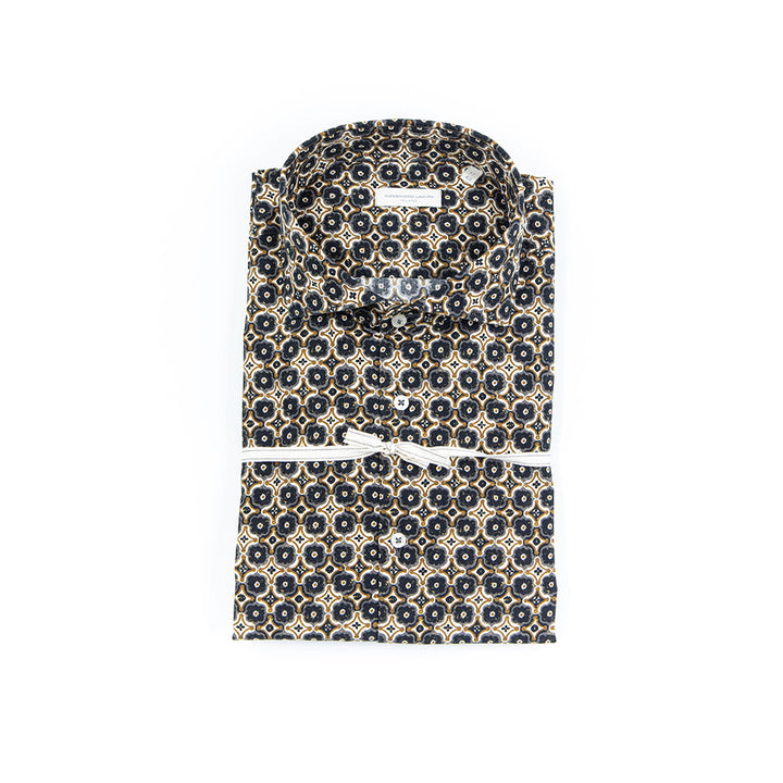 Camicia Di Cotone Stampa Geometrica – Collo francese