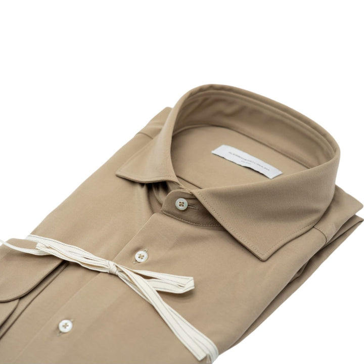 Camicia in Maglina Sabbia Tinta Unita