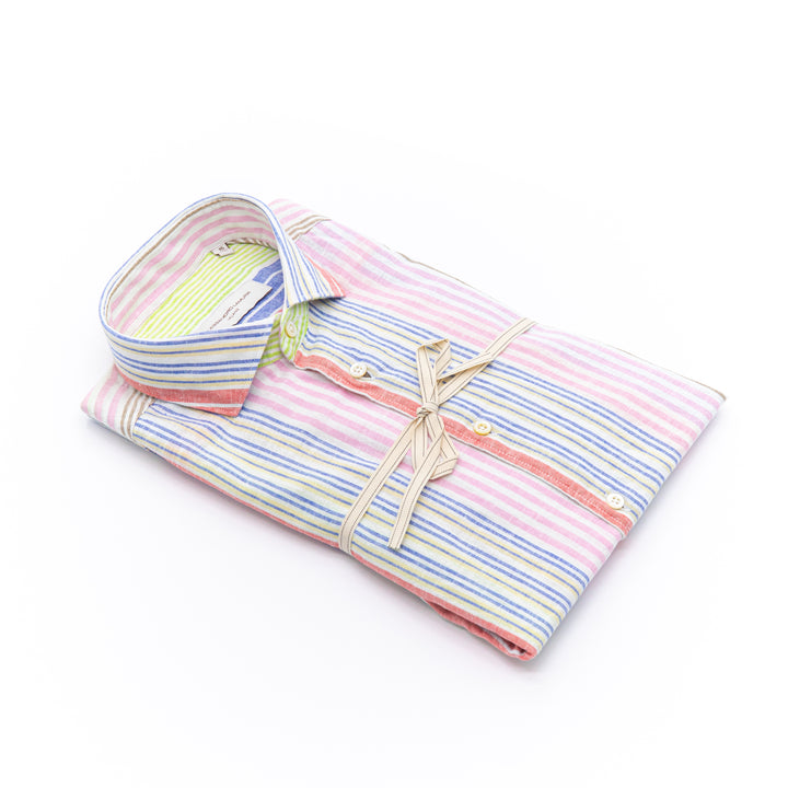 Camicia Multirighe in Lino