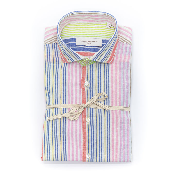 Camicia Multirighe in Lino