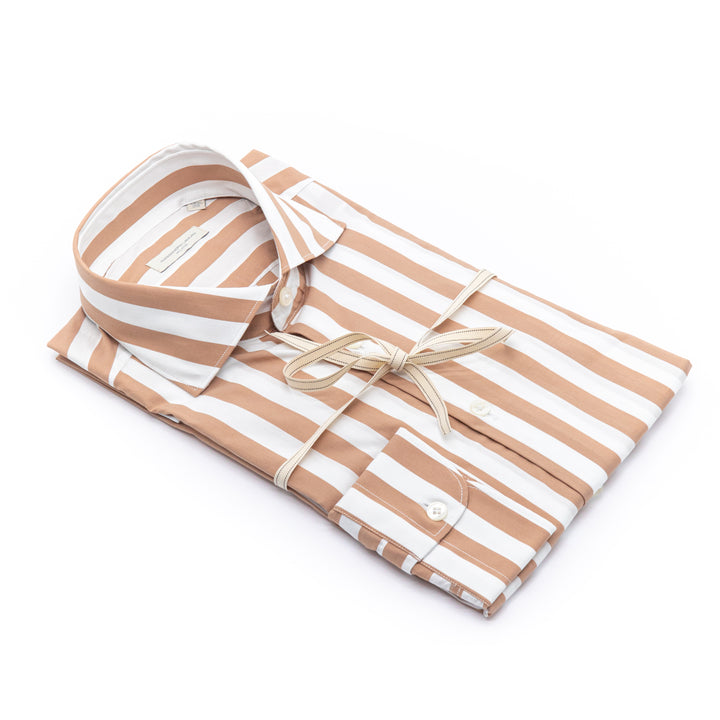 Camicia a Righe Caramello