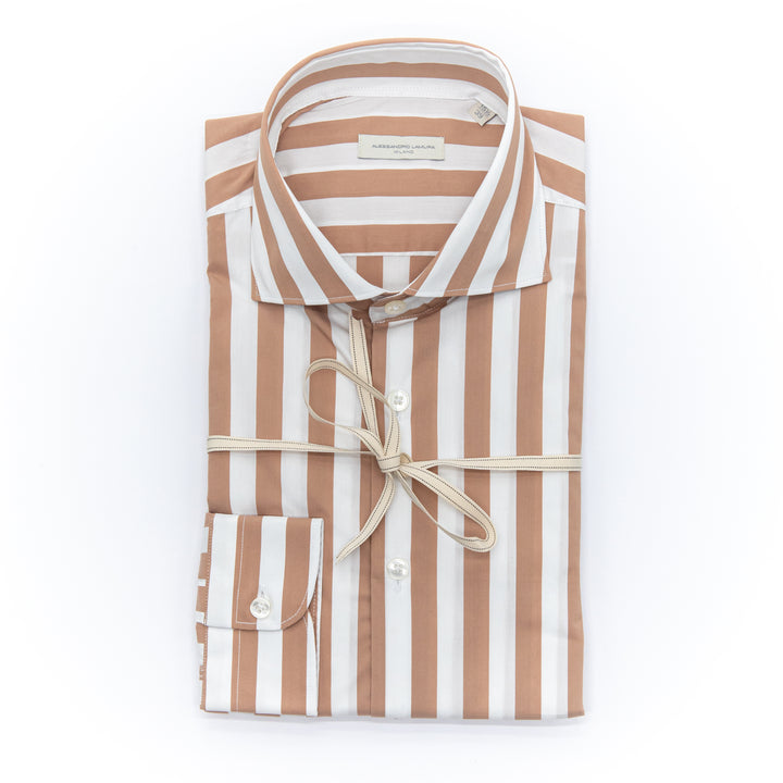 Camicia a Righe Caramello