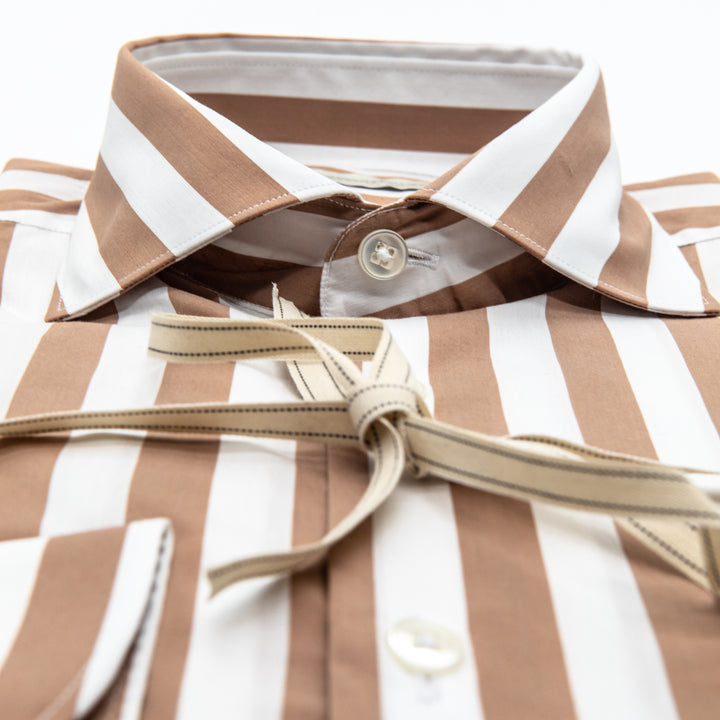 Camicia a Righe Caramello