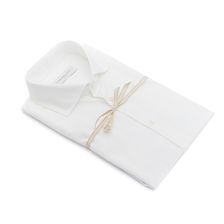 Camicia Bianca in Dobby di Cotone
