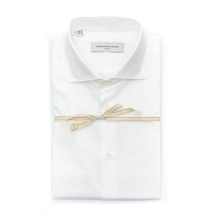 Camicia Bianca in Dobby di Cotone