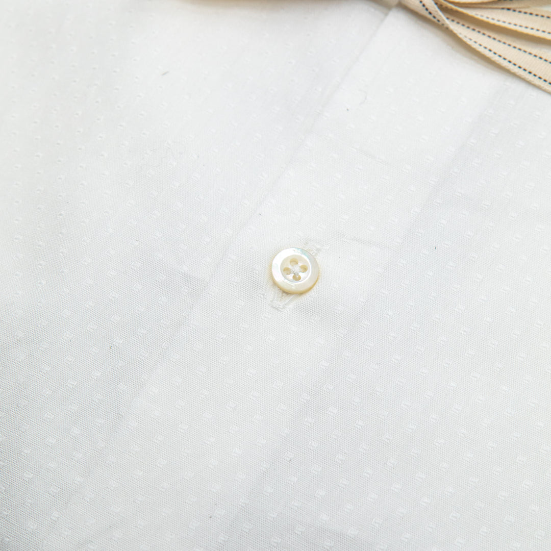 Camicia Bianca in Dobby di Cotone