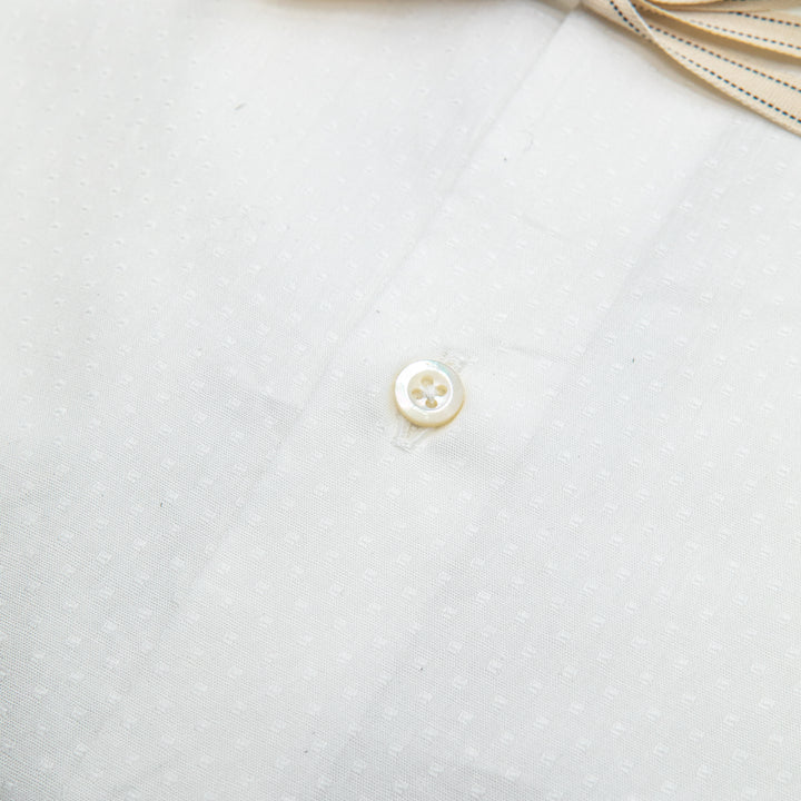Camicia Bianca in Dobby di Cotone