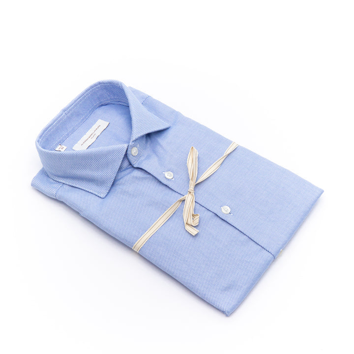 Camicia Azzurra Microdisegno Puntinato