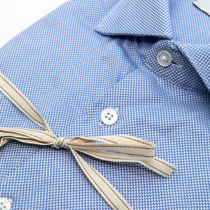 Camicia Azzurra Microdisegno Puntinato