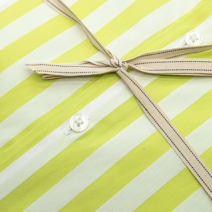 Camicia Rigata Verde Lime in Cotone Popeline