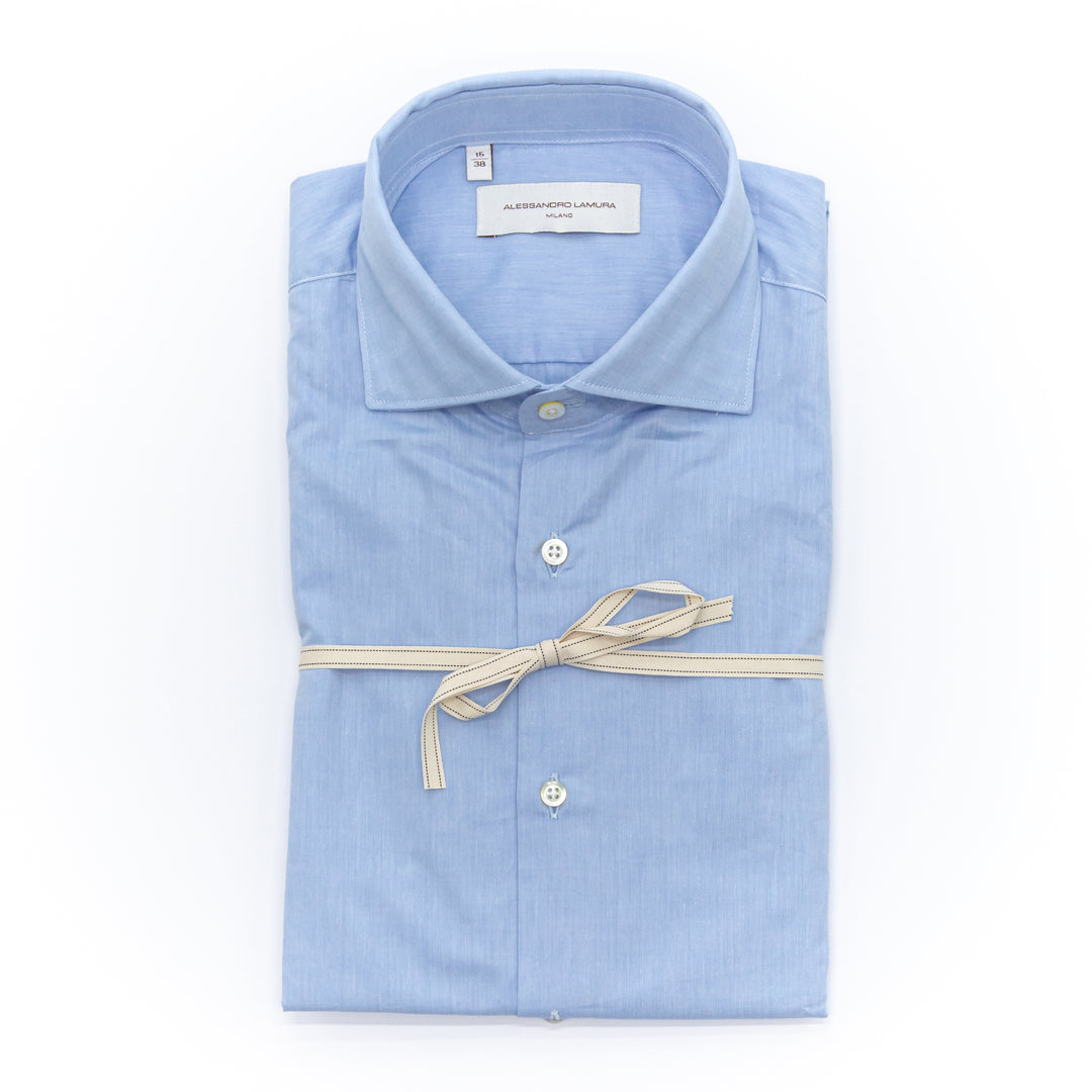 Camicia Celeste in Cotone Chambray
