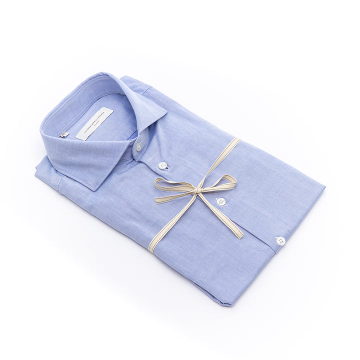 Camicia Celeste in Cotone Oxford