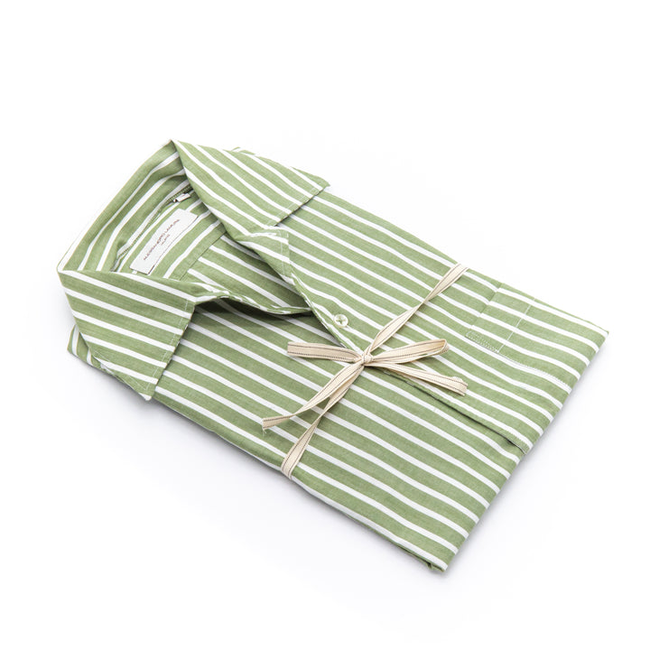 Camicia Verde a Righe Bianche