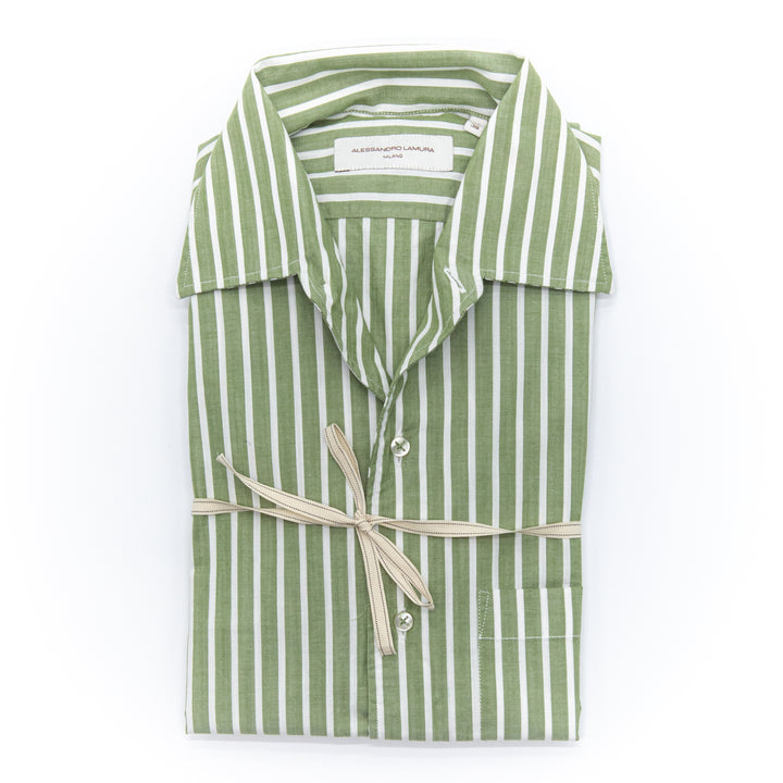 Camicia Verde a Righe Bianche