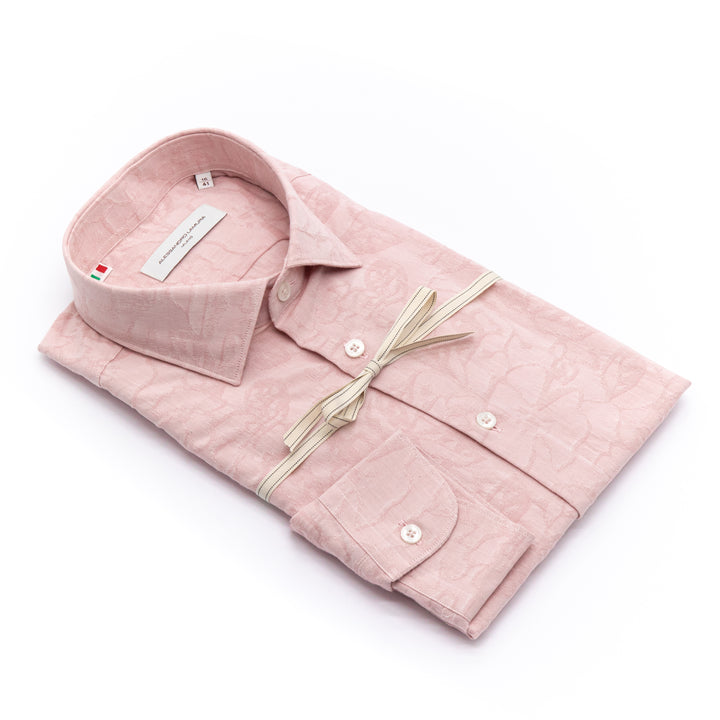 Camicia Rosa in Jacquard