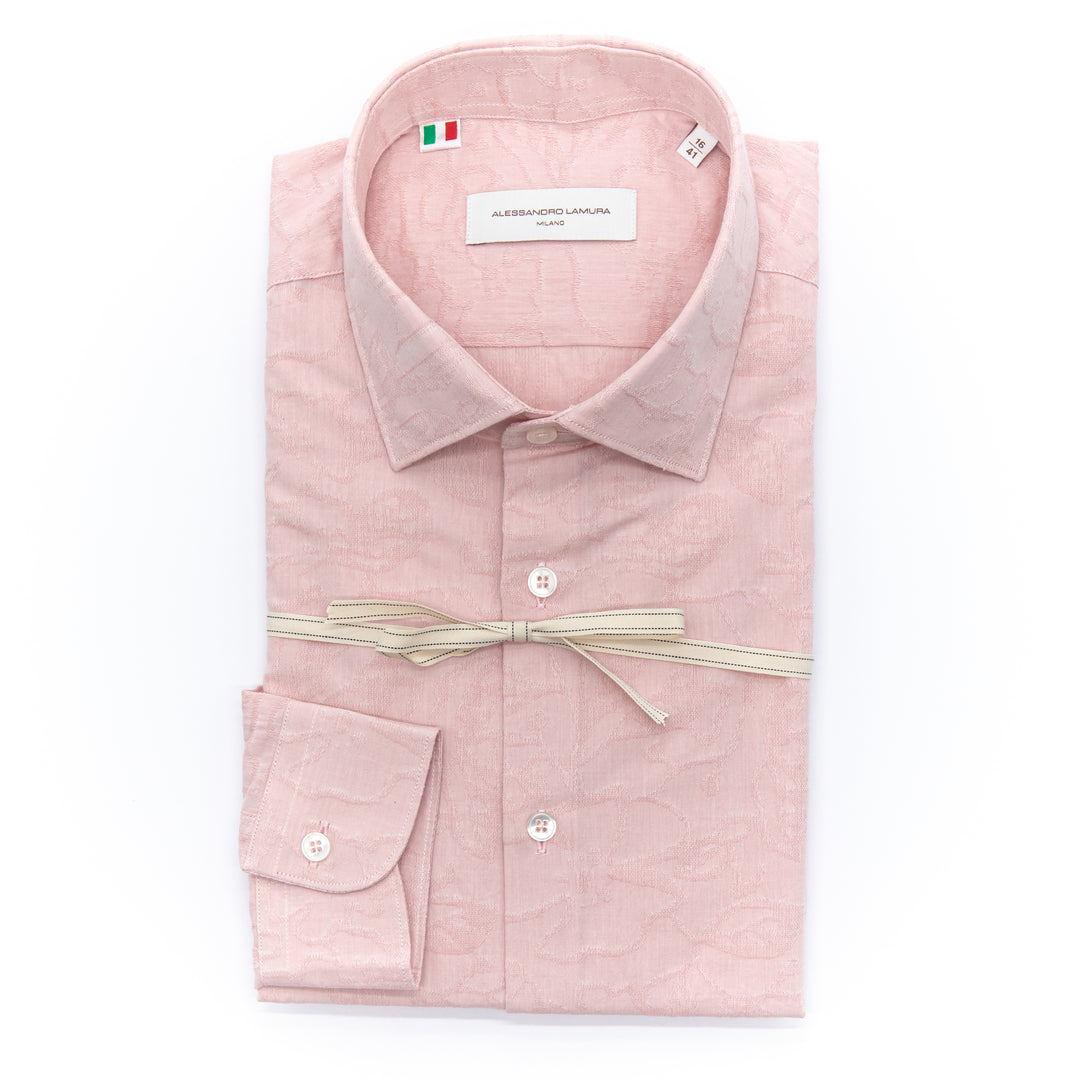 Camicia Rosa in Jacquard