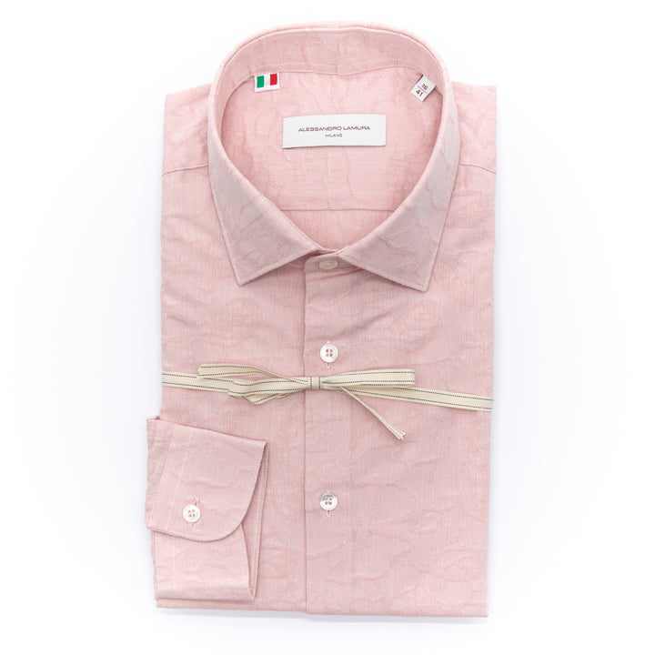 Camicia Rosa in Jacquard