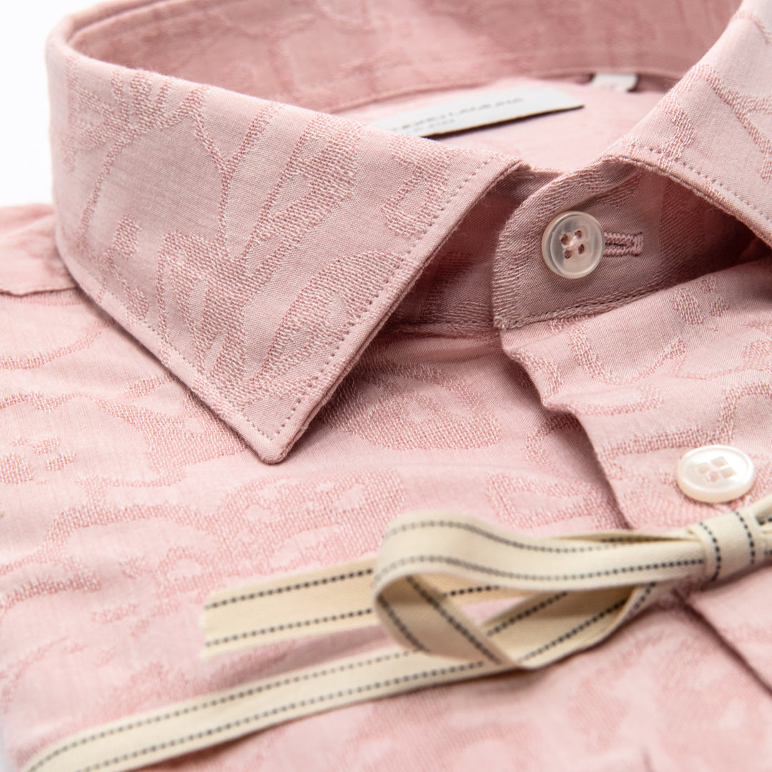 Camicia Rosa in Jacquard