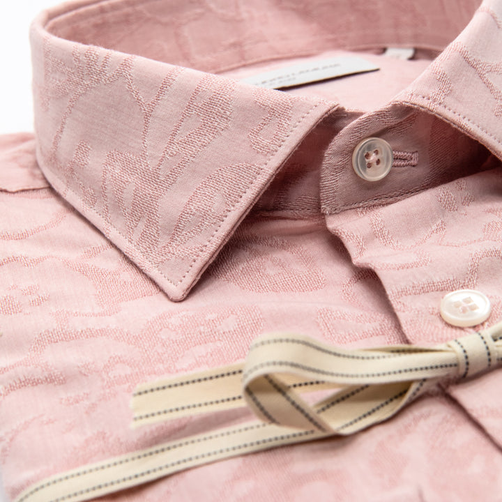 Camicia Rosa in Jacquard