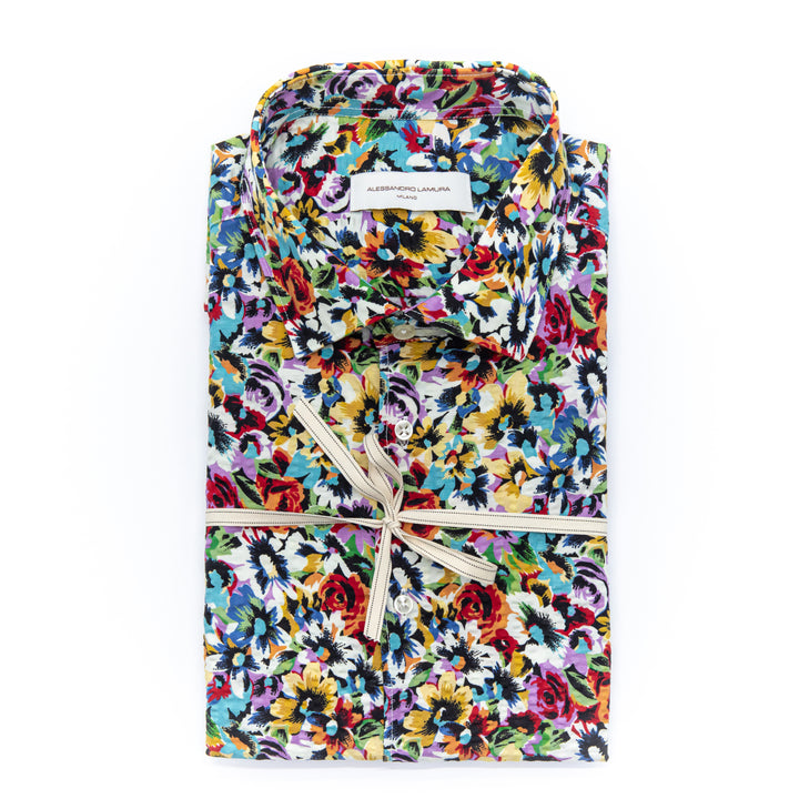 Camicia Esplosione di Colori con Stampa Floreale