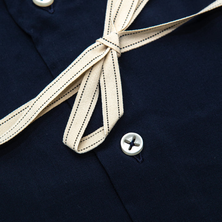 Camicia Blu Notte in Cotone Satin