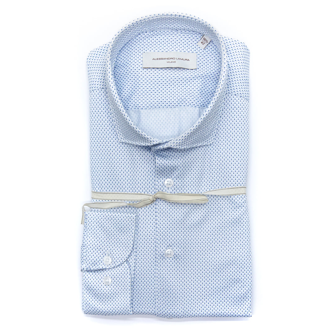 White Shirt Embroidered with Black Floral Details
