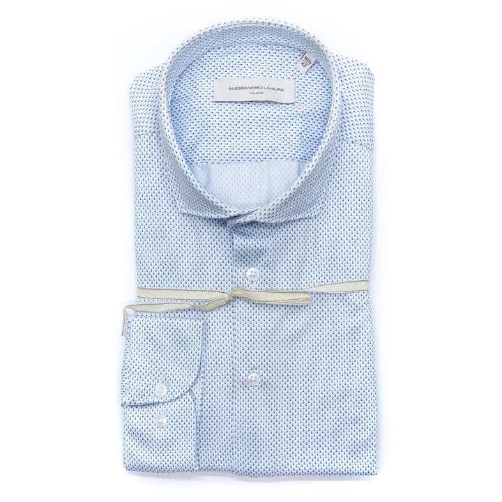 White Shirt Embroidered with Black Floral Details