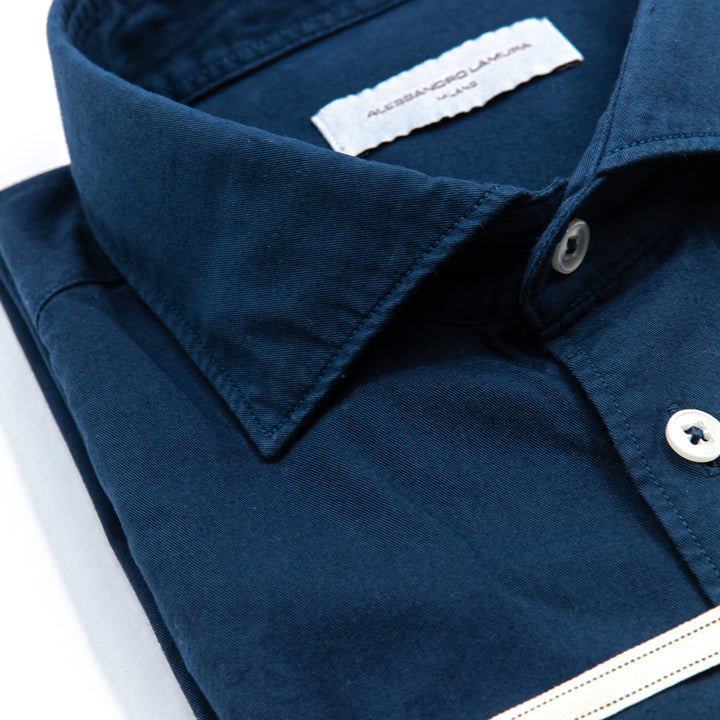 Petrol Blue Cotton Shirt