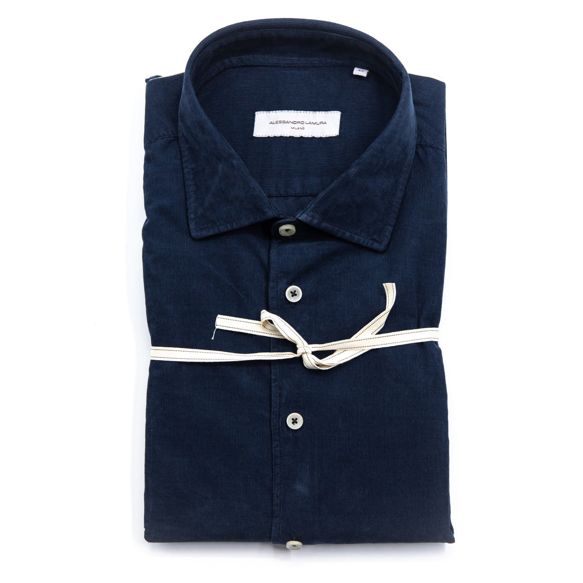 Camicia Blu Notte in Velluto a Coste