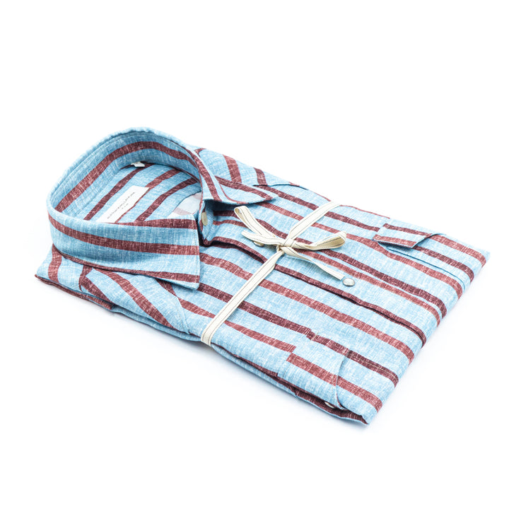 Camicia Righe Azzurra e Bordeaux