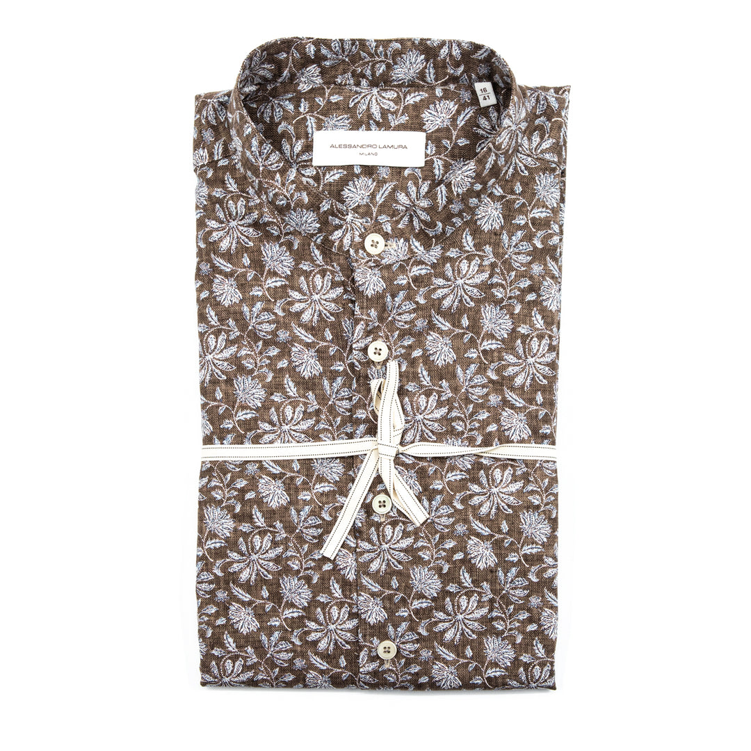 Brown Floral Print Shirt