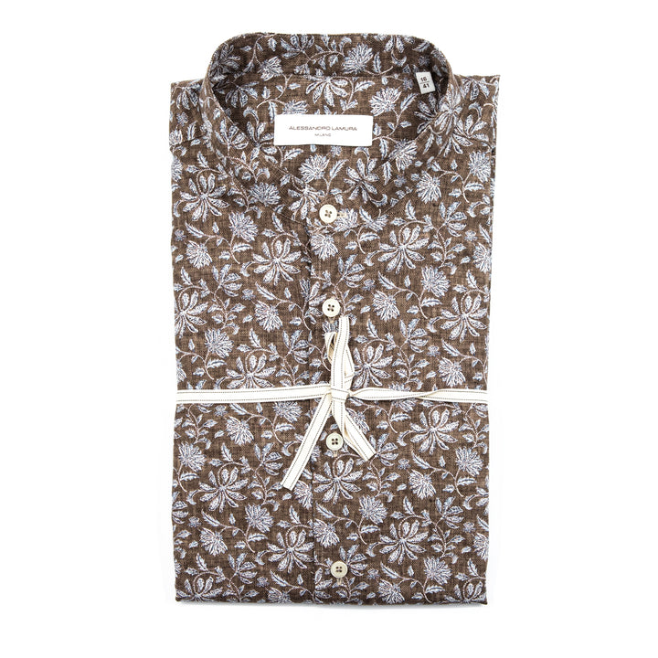 Brown Floral Print Shirt