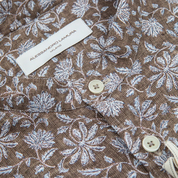Brown Floral Print Shirt