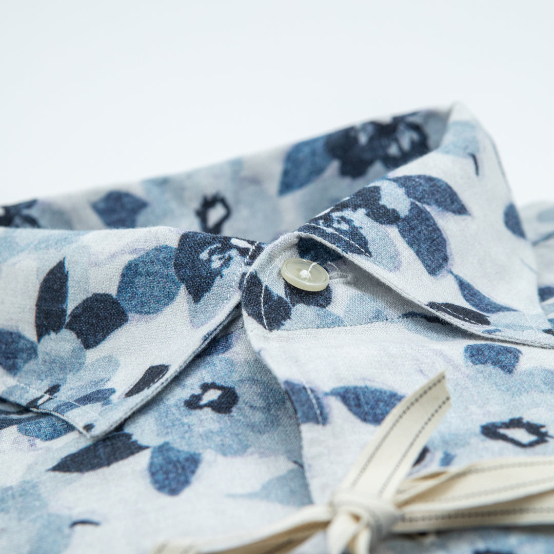 Blue and Light Blue Floral Print Shirt