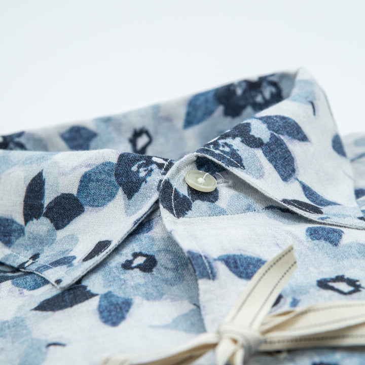 Blue and Light Blue Floral Print Shirt