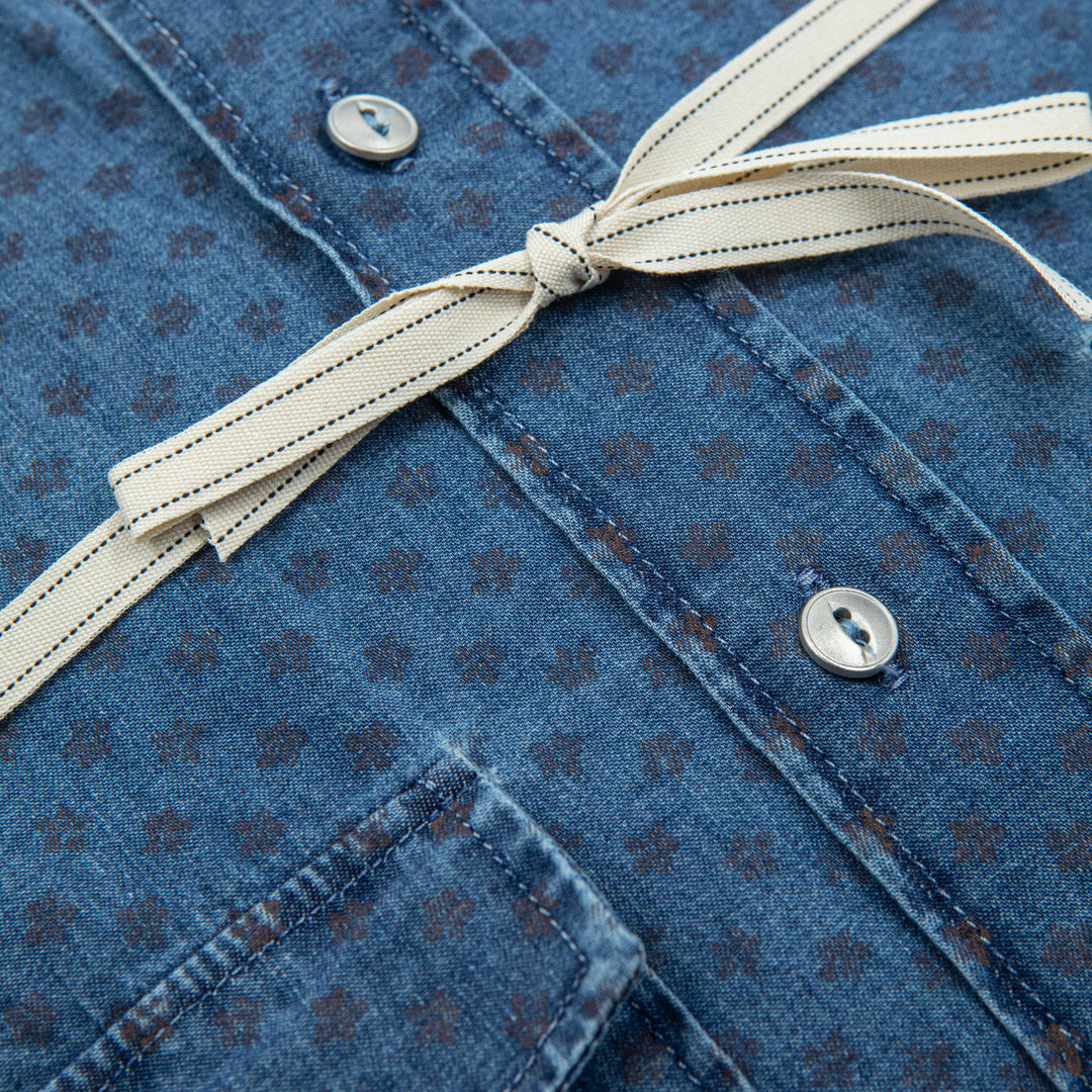 Micro-Patterned Denim Shirt