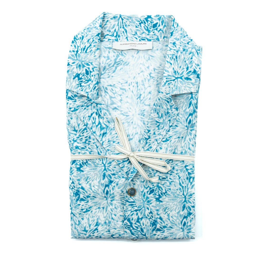 Camicia Fantasia Azzurro/Turchese Mezze Maniche