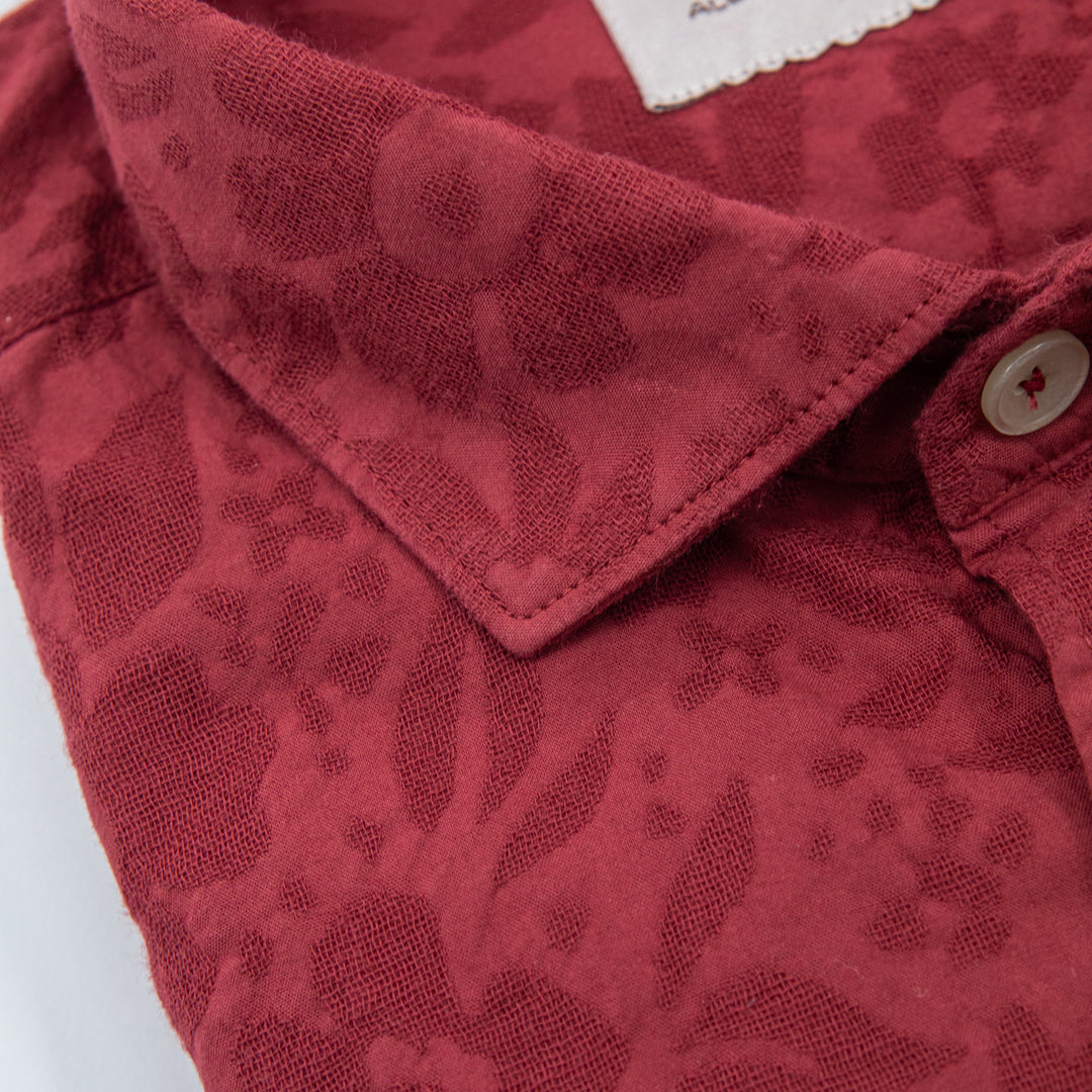 Camicia Uomo Rossa Fantasia Tone-on-Tone