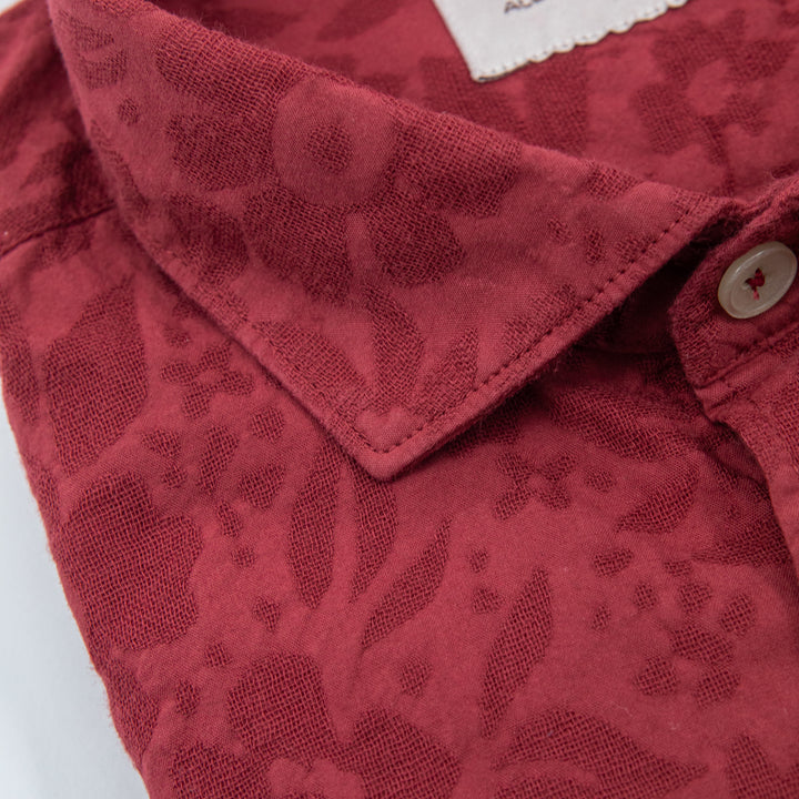 Camicia Uomo Rossa Fantasia Tone-on-Tone