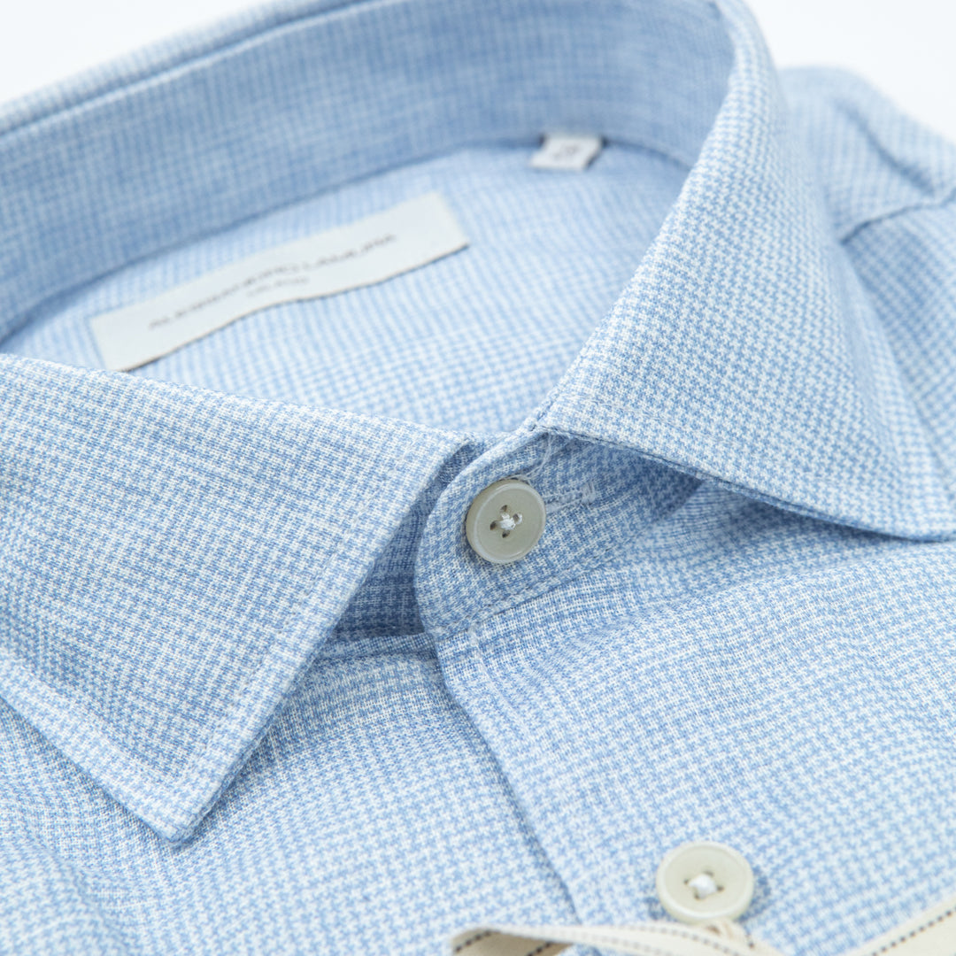 Light Blue Micro-Pattern Shirt