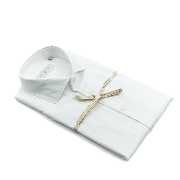 Camicia Bianca a Righe Tone-on-Tone